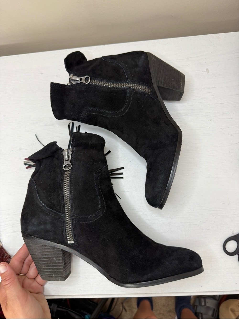 Sam Edelman Women's Louie Boot Roll Down Fringe sz 11 - Picture 8 of 10